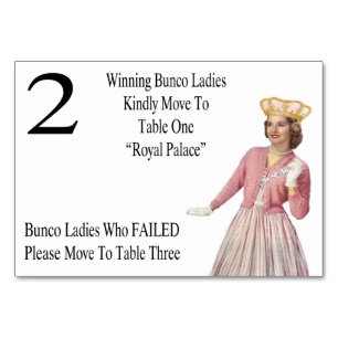 Funny Bunco  Move to Table Cards Queen #2