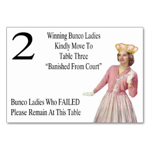 Funny Bunco Move to Three Table Cards Queen #2