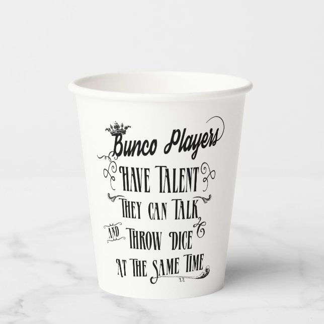 Funny Bunco Player Paper Cups (Front)