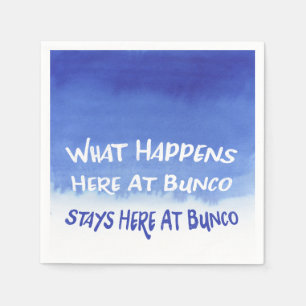 Funny Bunco What Happens Here Blue Ombre Napkin