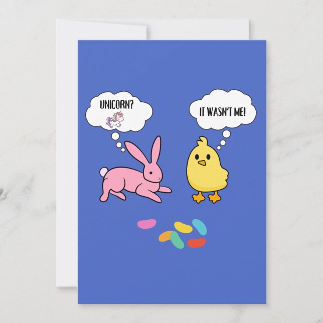 Funny Bunny and Chick Shirt For Easter Invitation (Front)