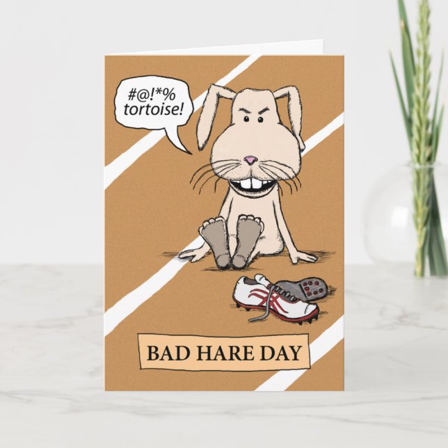 Funny Bunny: Bad Hare Day Card (Front)