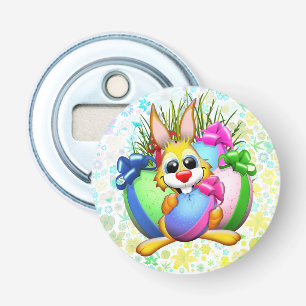 Funny Bunny biting an Easter Egg Bottle Opener