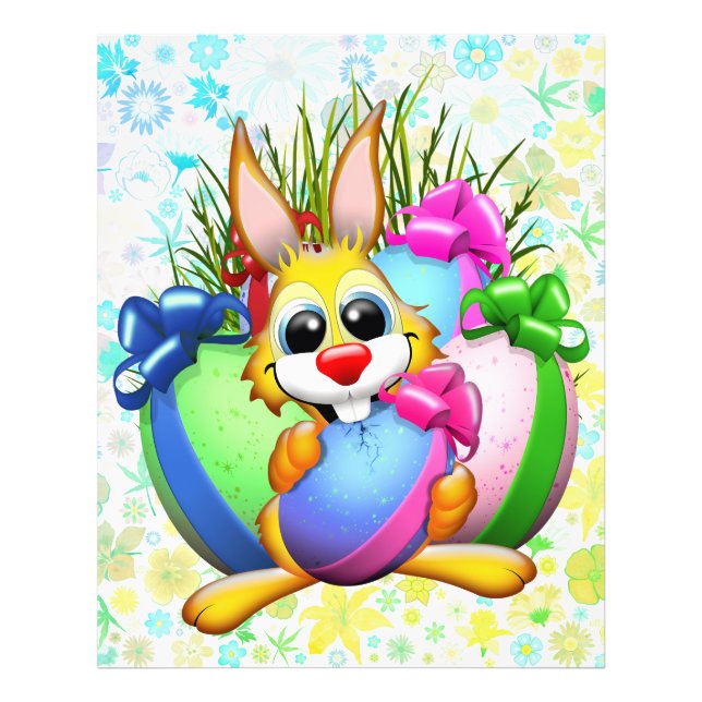 Funny Bunny biting an Easter Egg Photo Print (Front)
