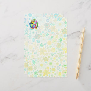 Funny Bunny biting an Easter Egg Stationery