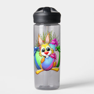 Funny Bunny biting an Easter Egg Water Bottle