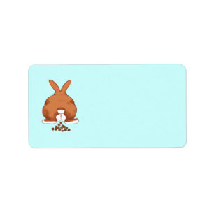 Funny Bunny Butt Cartoon Rabbit © Sandy Long Label