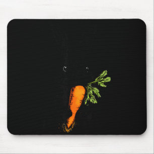 Funny Bunny Carrot Face Cute Holiday Happy Easter Mouse Pad