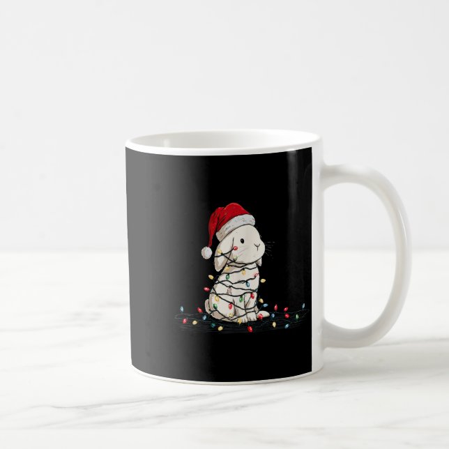 Funny Bunny Christmas Graphics Animal Lights Lover Coffee Mug (Right)