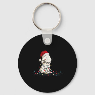 Funny Bunny Christmas Graphics Animal Lights Lover Key Ring