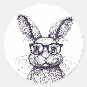 Funny Bunny Classic Round Sticker