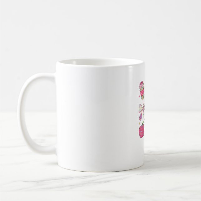 Funny Bunny Coquette Bow Rabbit Teacher Easter Ret Coffee Mug (Left)