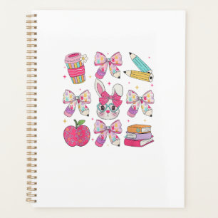 Funny Bunny Coquette Bow Rabbit Teacher Easter Ret Planner