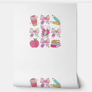 Funny Bunny Coquette Bow Rabbit Teacher Easter Ret Wallpaper