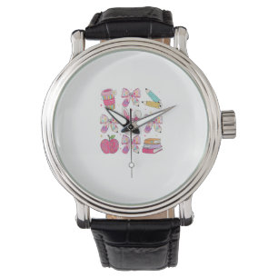 Funny Bunny Coquette Bow Rabbit Teacher Easter Ret Watch