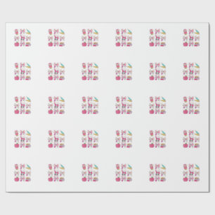 Funny Bunny Coquette Bow Rabbit Teacher Easter Ret Wrapping Paper