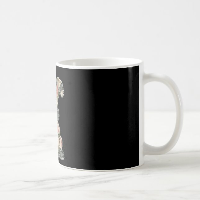 Funny bunny crochet patchwork camo rabbit happy coffee mug (Right)