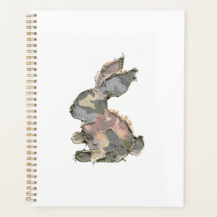 Funny Bunny Crochet Patchwork Camo Rabbit Happy Ea Planner