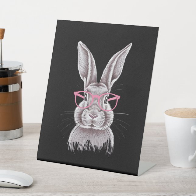 Funny Bunny Cute Family Gifts Easter  Pedestal Sign (In SItu)