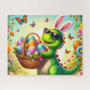 Funny Bunny Dino Easter Jigsaw Puzzle