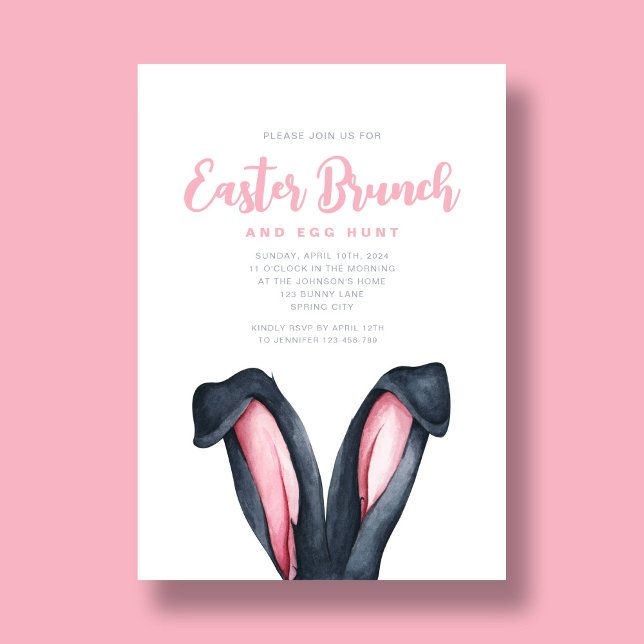 Funny Bunny Ears Easter Brunch Invitation (Funny Bunny Ears Easter Brunch Invitation)