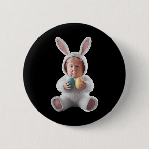 Funny Bunny Easter Trump Meme Happy Easter Day 6 Cm Round Badge