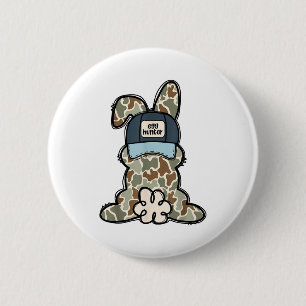 Funny Bunny Egg Hunter Rabbit Lovers Happy Easter 6 Cm Round Badge