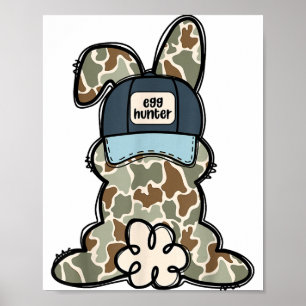 Funny Bunny Egg Hunter Rabbit Lovers Happy Easter Poster