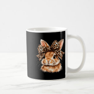 Funny bunny face glasses bandanna leopard rabbit coffee mug
