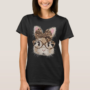Funny Bunny Face Gles Ndana Leopard Rabbit Happy E T-Shirt