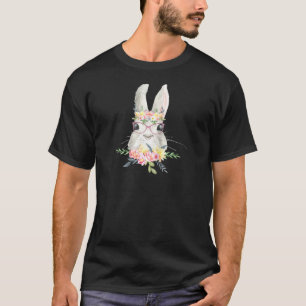 Funny Bunny Face With Glasses Rabbit Tropical Flow T-Shirt