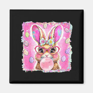 Funny bunny glasses bandana eggs rabbit happy magnet