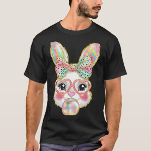 Funny bunny glasses bandana eggs rabbit happy T-Shirt