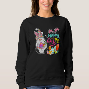 Funny Bunny Gnome Rabbit Eggs Hunting Happy Easter Sweatshirt