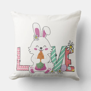 Funny Bunny Happy Easter Day Cushion