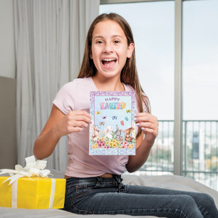 Funny Bunny Happy Easter Day Holiday Card