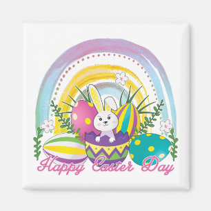 Funny Bunny Happy Easter Day Magnet