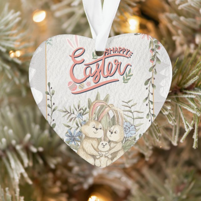 Funny Bunny Happy Easter Day Ornament (Tree)