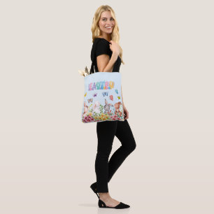 Funny Bunny Happy Easter Day  Tote Bag