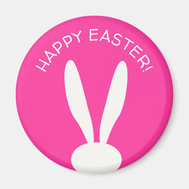 FUNNY BUNNY Happy Easter Eggs Hunt Party Modern Magnet (Front)