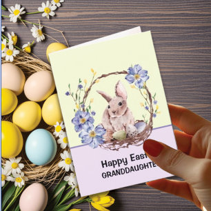 Funny Bunny Happy Easter Granddaughter Holiday Card