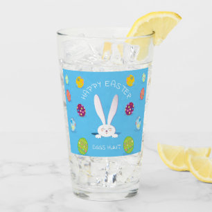 FUNNY BUNNY Hapy Easter Eggs Hunt Party Glass