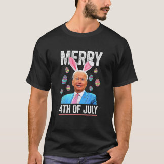 Funny Bunny Joe Biden 4Th Of July Happy Easter Day T-Shirt