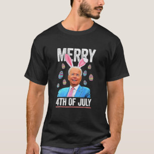 Funny Bunny Joe Biden 4Th Of July Happy Easter Day T-Shirt