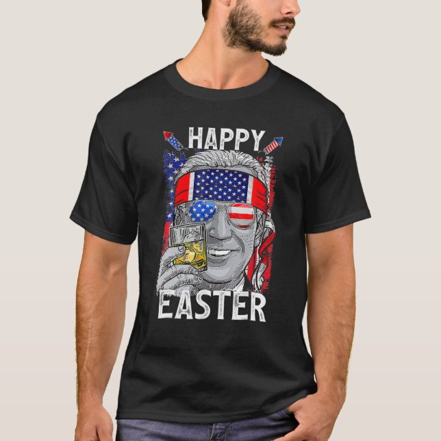 Funny Bunny Joe Biden Happy 4Th Of July Confused E T-Shirt (Front)