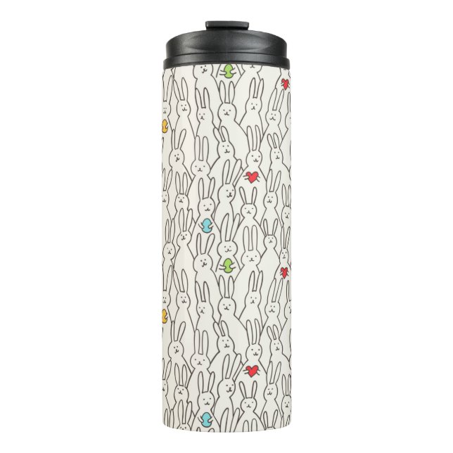 Funny bunny seamless pattern thermal tumbler (Front)