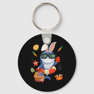 Funny Bunny Shark Easter Eggs Bysket Kids Children Key Ring