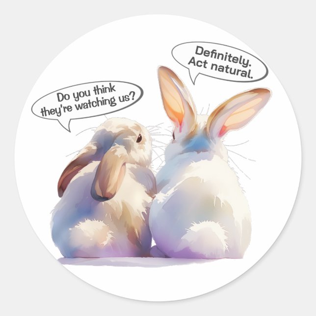 Funny Bunny sticker –Is someone watching me? (Front)