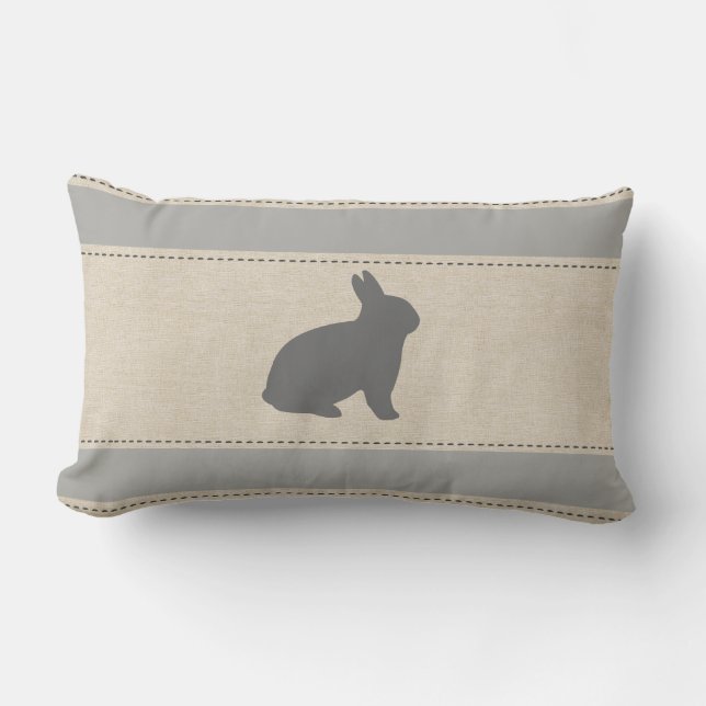 Funny Bunny Stripes Pillow (Front)