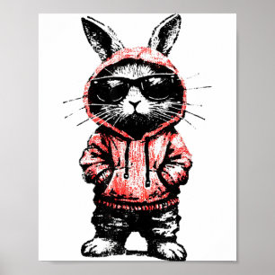 Funny Bunny Sungles Rabbit Lovers Easter Retro Tre Poster